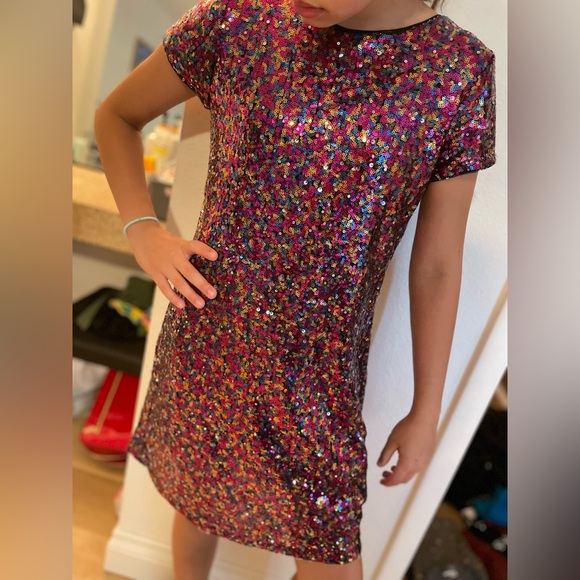 Girls multi color sequins dress! Size 10/12 - Picture 2 of 5
